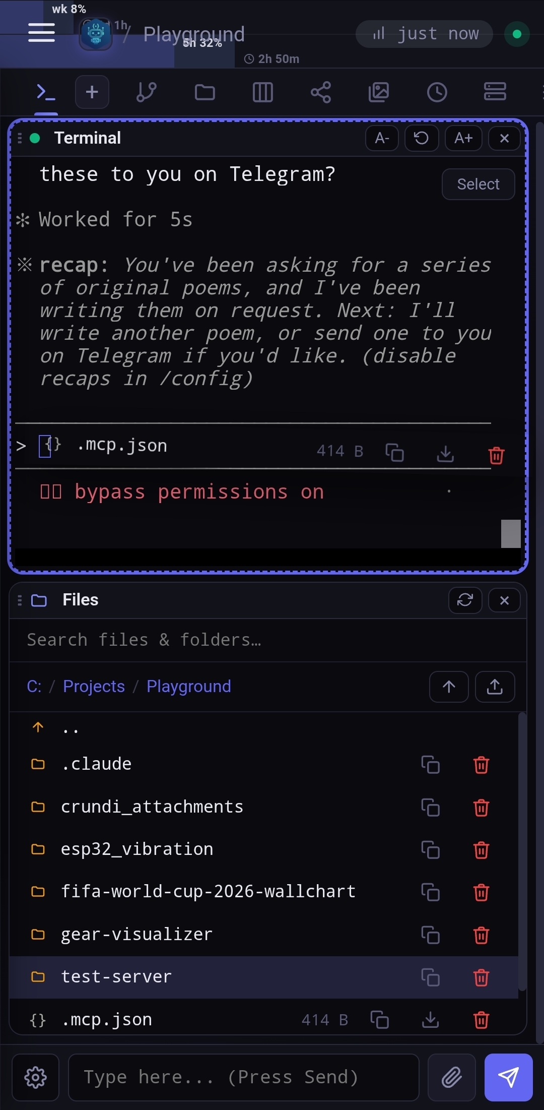 Dragging a file between panels on mobile